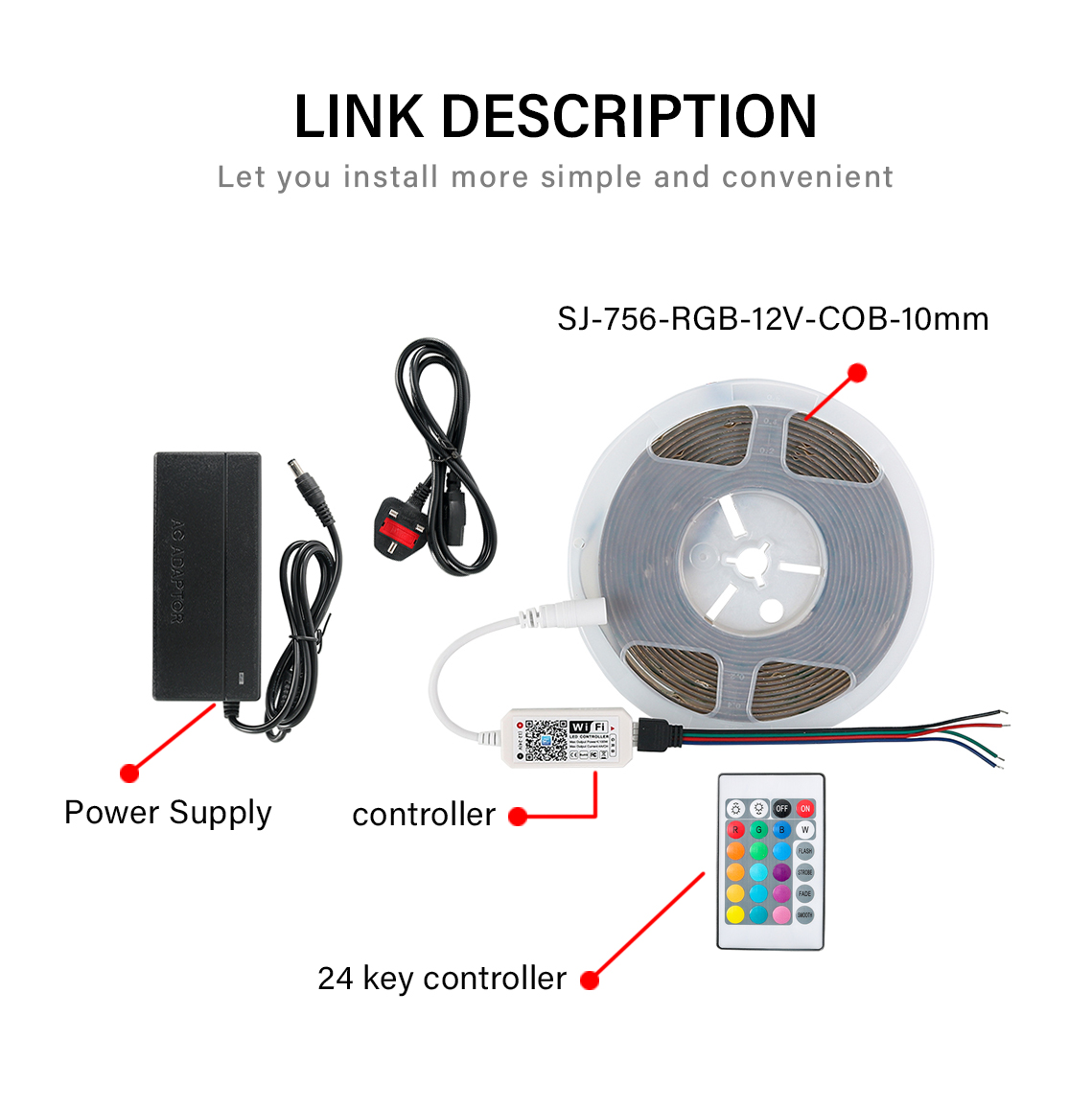 RGB Full Color Flexible COB Strip Light