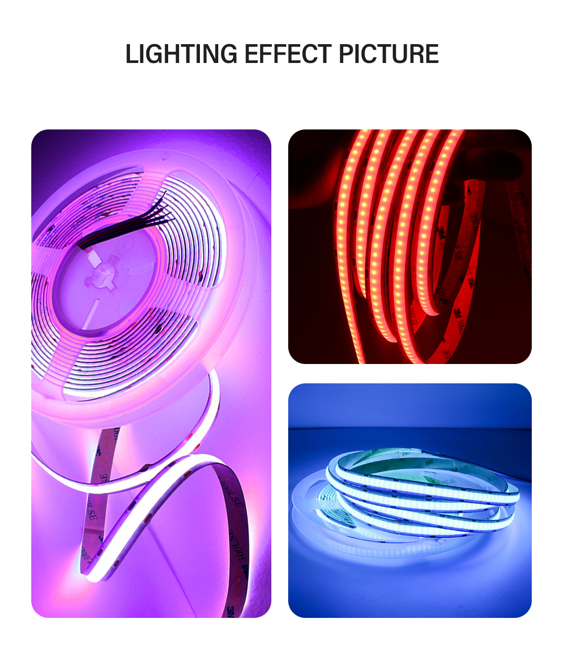 RGB Full Color Flexible COB Strip Light