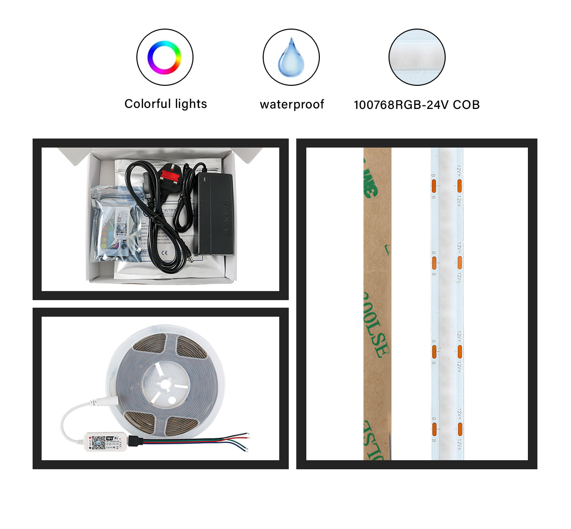 RGB Full Color Flexible COB Strip Light