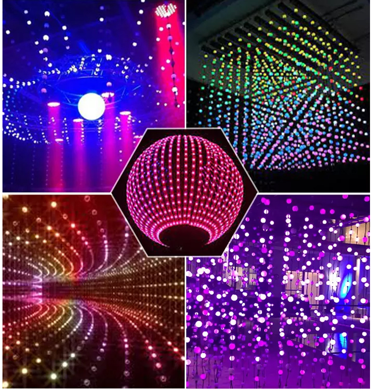 G40 40mm Christmas Light RGB SK9822 GS8208 IP67 5V 12V Led Pixel String Lighting