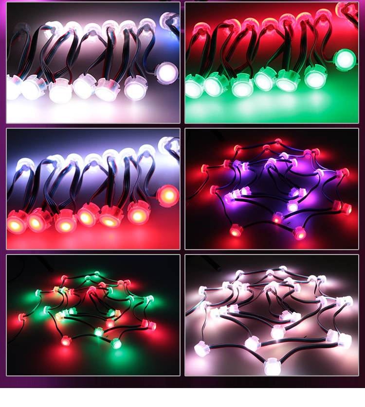 Outdoor Amusement Pixel Light 20mm Cabochon Park Lights SMD5050 RGB 12V Led Pixel