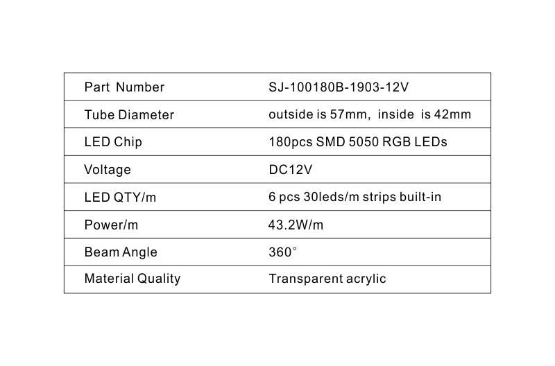 DC12V RGB LED DMX Tube