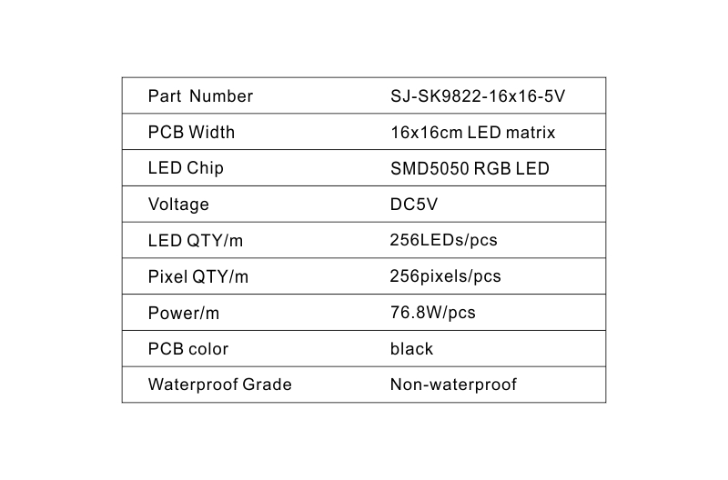 16x16 5V LED Module