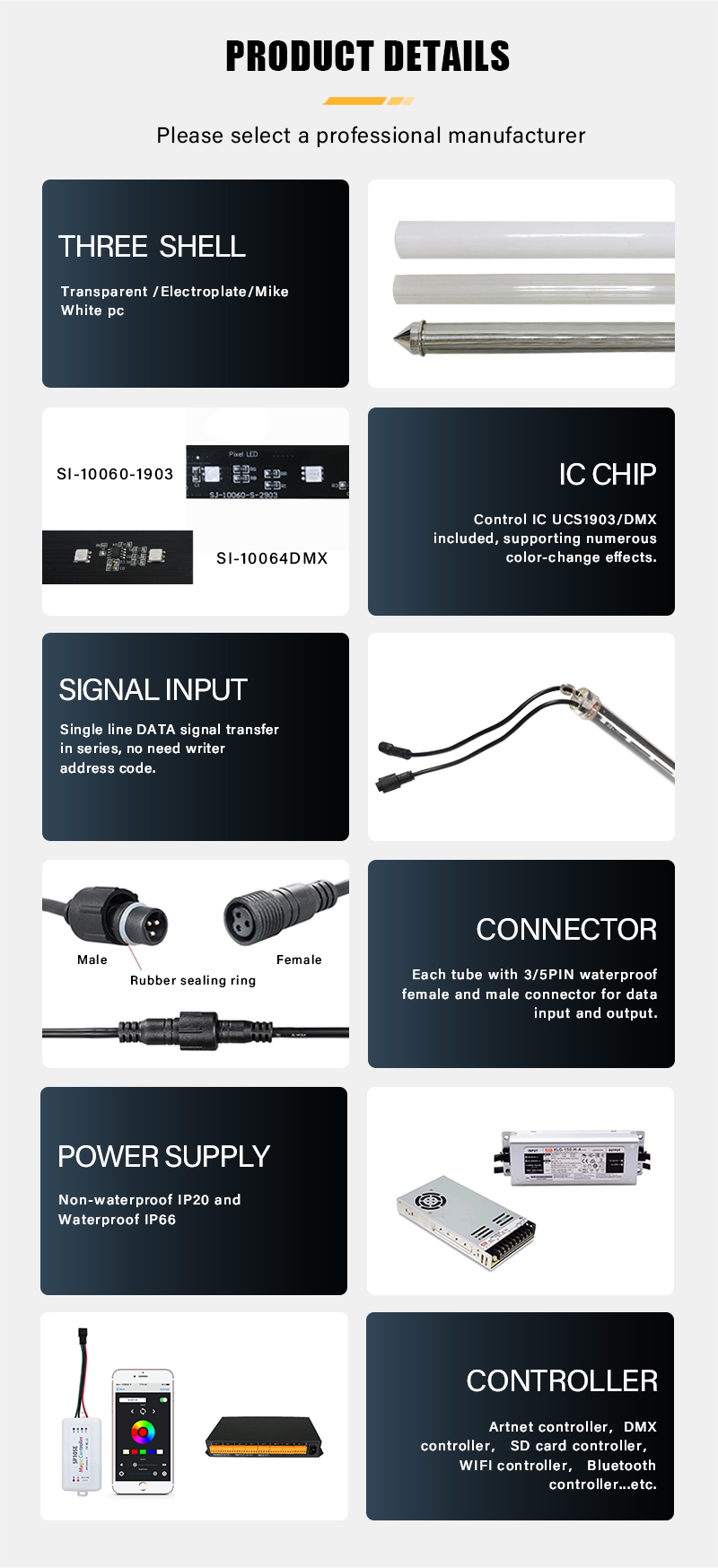 led dmx tube